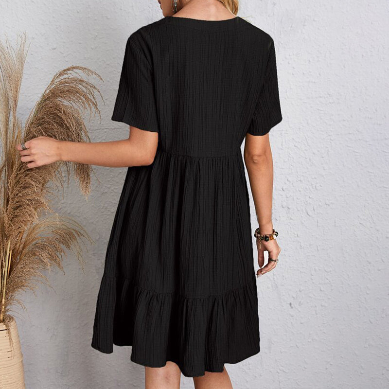 Bohemian V-Neck Mini Dress
