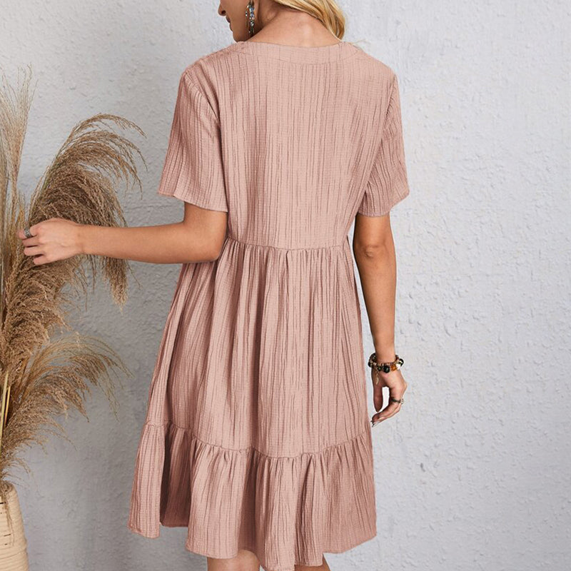 Bohemian V-Neck Mini Dress