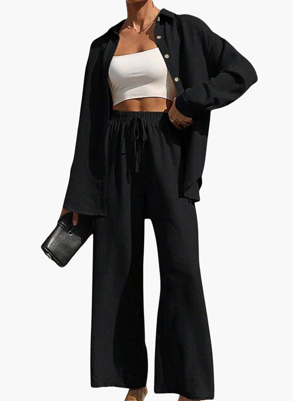 Emma™ - Stretchy Buttons Shirt & Pants