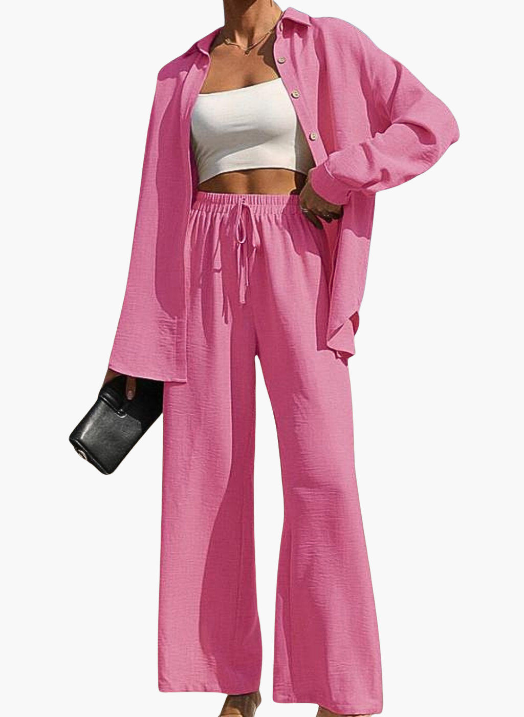 Emma™ - Stretchy Buttons Shirt & Pants