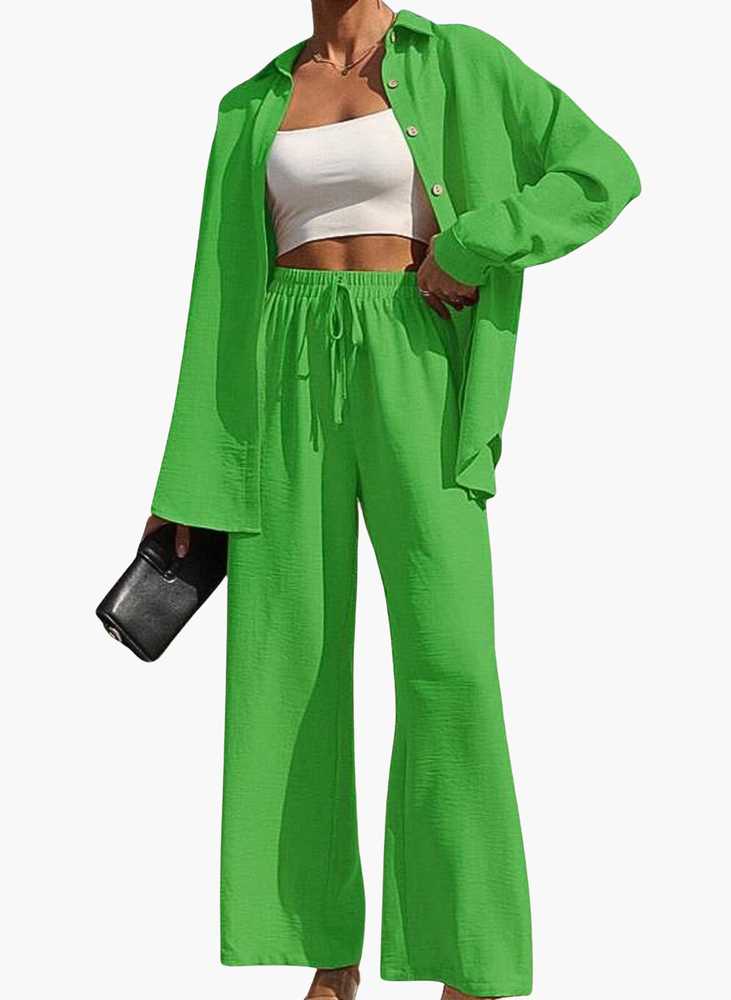 Emma™ - Stretchy Buttons Shirt & Pants