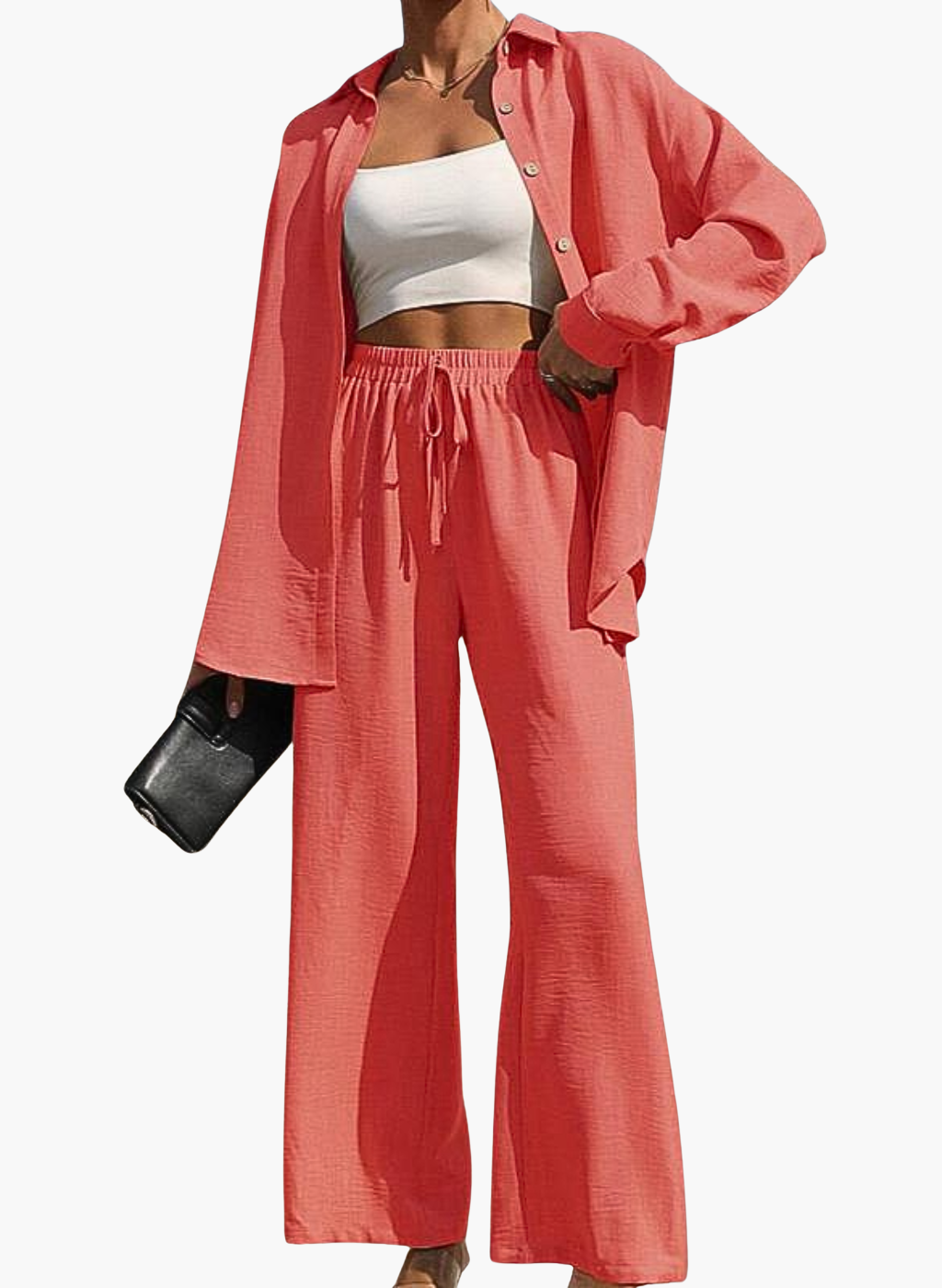 Emma™ - Stretchy Buttons Shirt & Pants