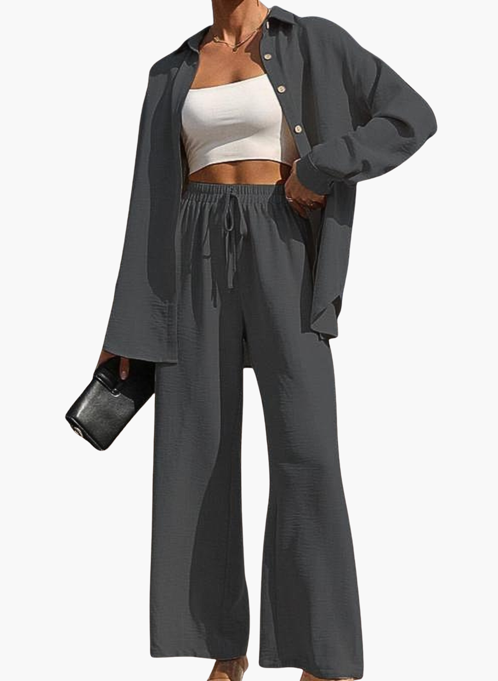 Emma™ - Stretchy Buttons Shirt & Pants