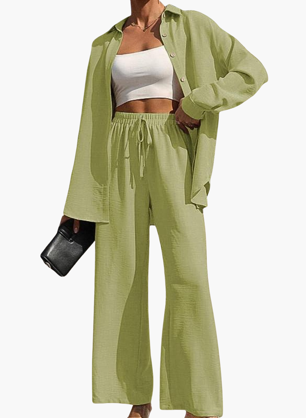Emma™ - Stretchy Buttons Shirt & Pants