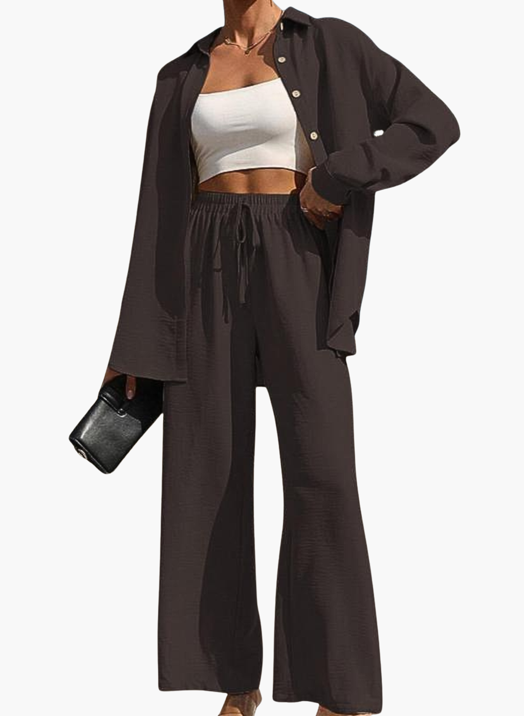 Emma™ - Stretchy Buttons Shirt & Pants