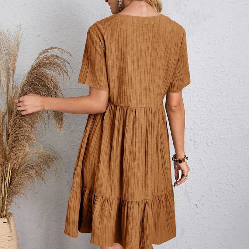 Bohemian V-Neck Mini Dress