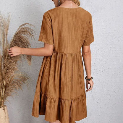 Bohemian V-Neck Mini Dress