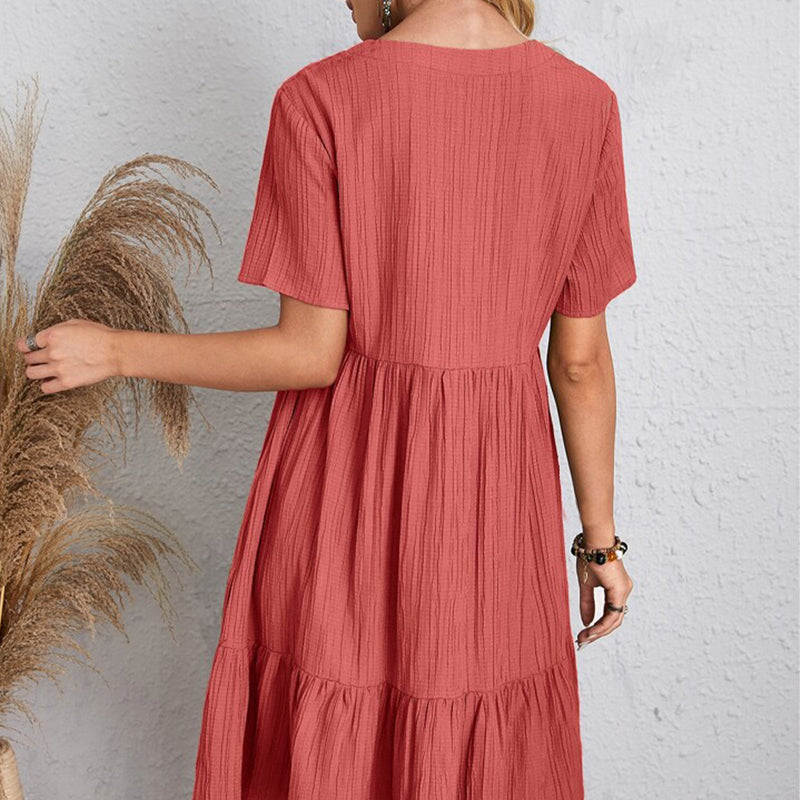 Bohemian V-Neck Mini Dress