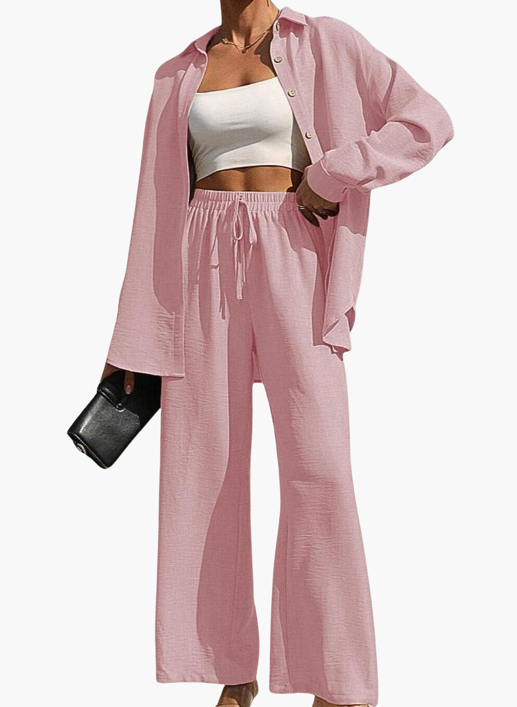 Emma™ - Stretchy Buttons Shirt & Pants