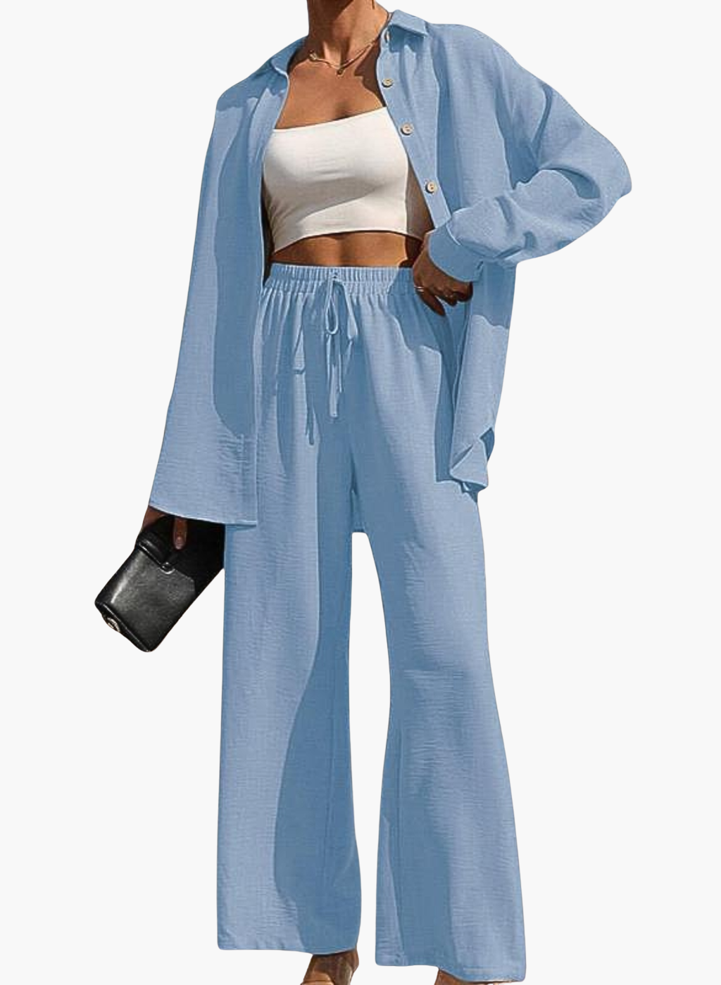 Emma™ - Stretchy Buttons Shirt & Pants