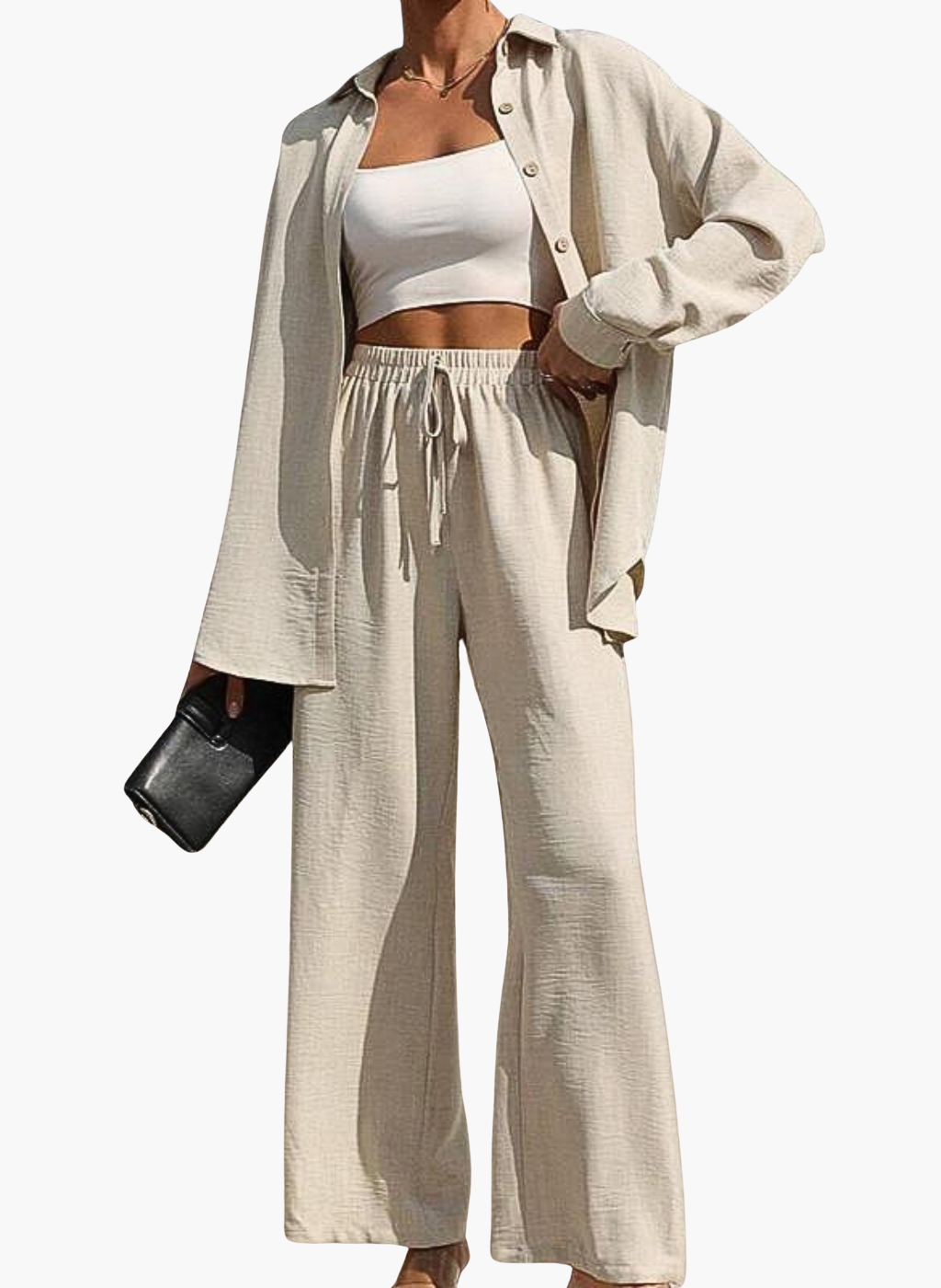 Emma™ - Stretchy Buttons Shirt & Pants