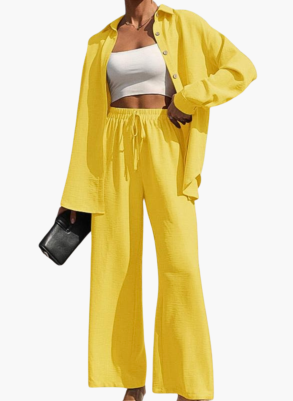 Emma™ - Stretchy Buttons Shirt & Pants