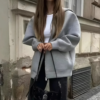 Nola - Hoodie med Lynlås